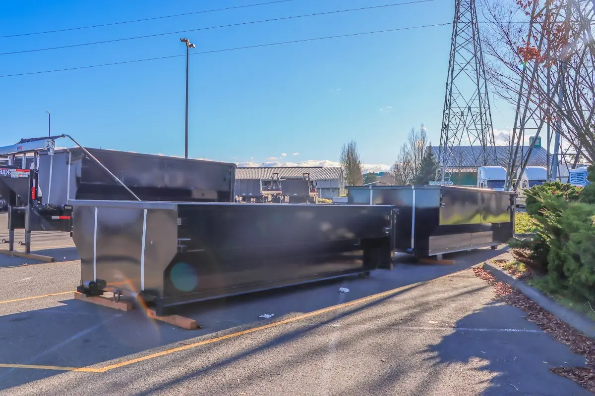 Roll-off dumpster ready for waste disposal at job site for 10 Yard Dumpster Rental in Floral City